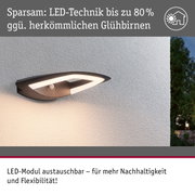 Moderne schwarze LED-Außenwandleuchte mit energiesparender Technik und austauschbarem Modul