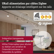 Alimentation URail avec câbles Zigbee pour éclairage intelligent sur rails dans un intérieur moderne
