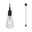 Neordic Pendant luminaire Ketil IP44 E27 max. 20W Black dimmable Silicone/Plastic Black pendant light with clear bulb design and fabric cable for modern interior lighting