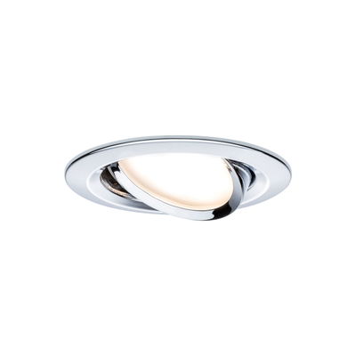 Round chrome recessed spotlight with adjustable LED light for modern room lighting