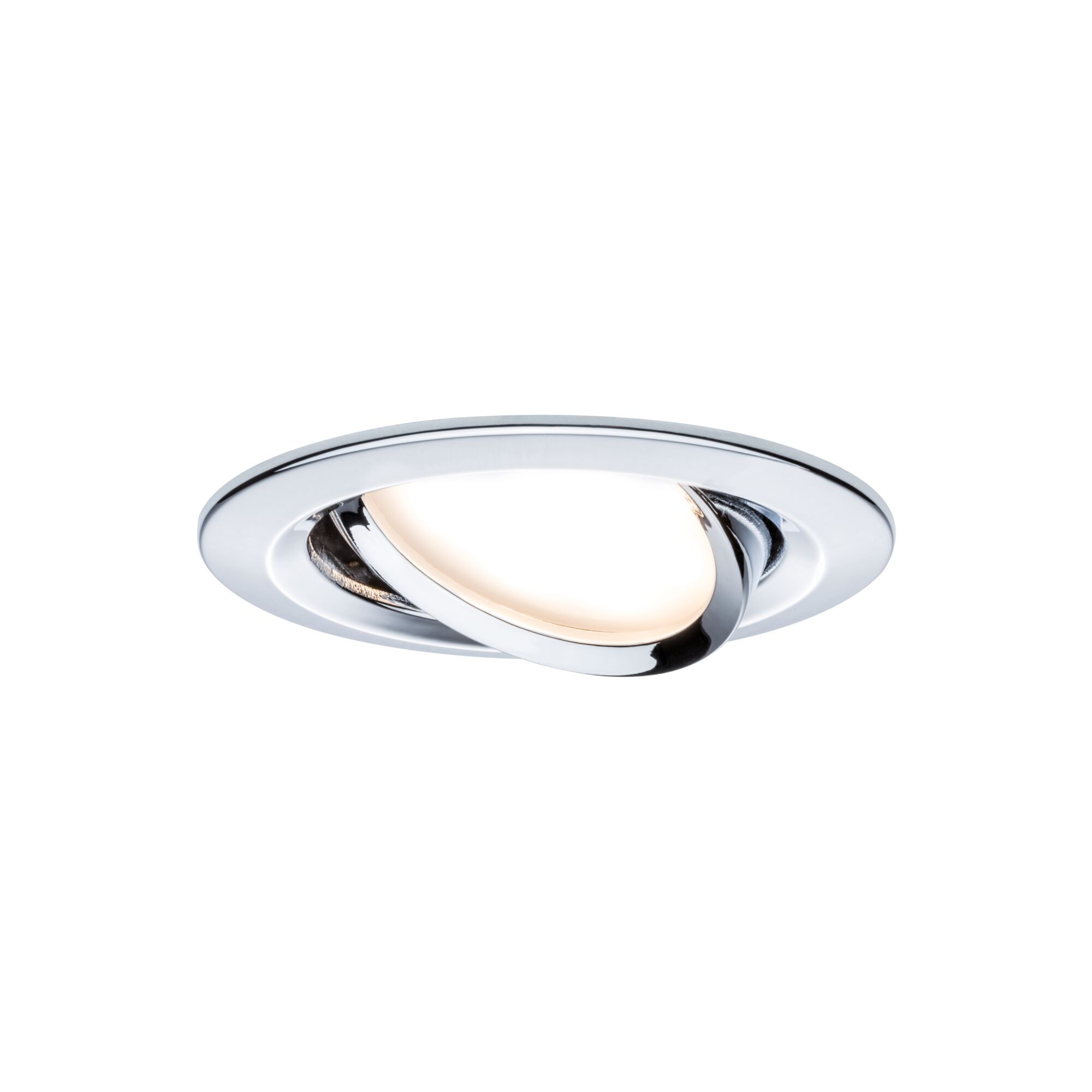Round chrome recessed spotlight with adjustable LED light for modern room lighting