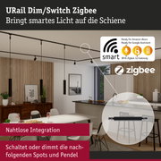 Schwarzes URail Dim/Switch Zigbee Schienensystem mit smartem Licht für Alexa und Google Assistant Steuerung