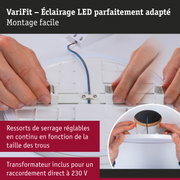 Plafonnier LED VariFit en plastique blanc avec montage facile pour éclairage LED