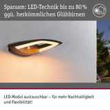 Moderne schwarze LED-Außenwandleuchte mit warmweißem Licht und energiesparender Technik für nachhaltige Beleuchtung