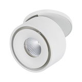 Round white metal LED ceiling spotlight with adjustable lamp for modern indoor lighting solutions