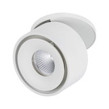 Spot LED rond blanc en métal avec lampe orientable pour éclairage intérieur moderne