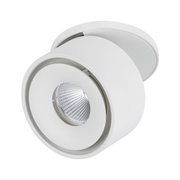White metal LED ceiling spotlight with adjustable swivel design for modern interior lighting