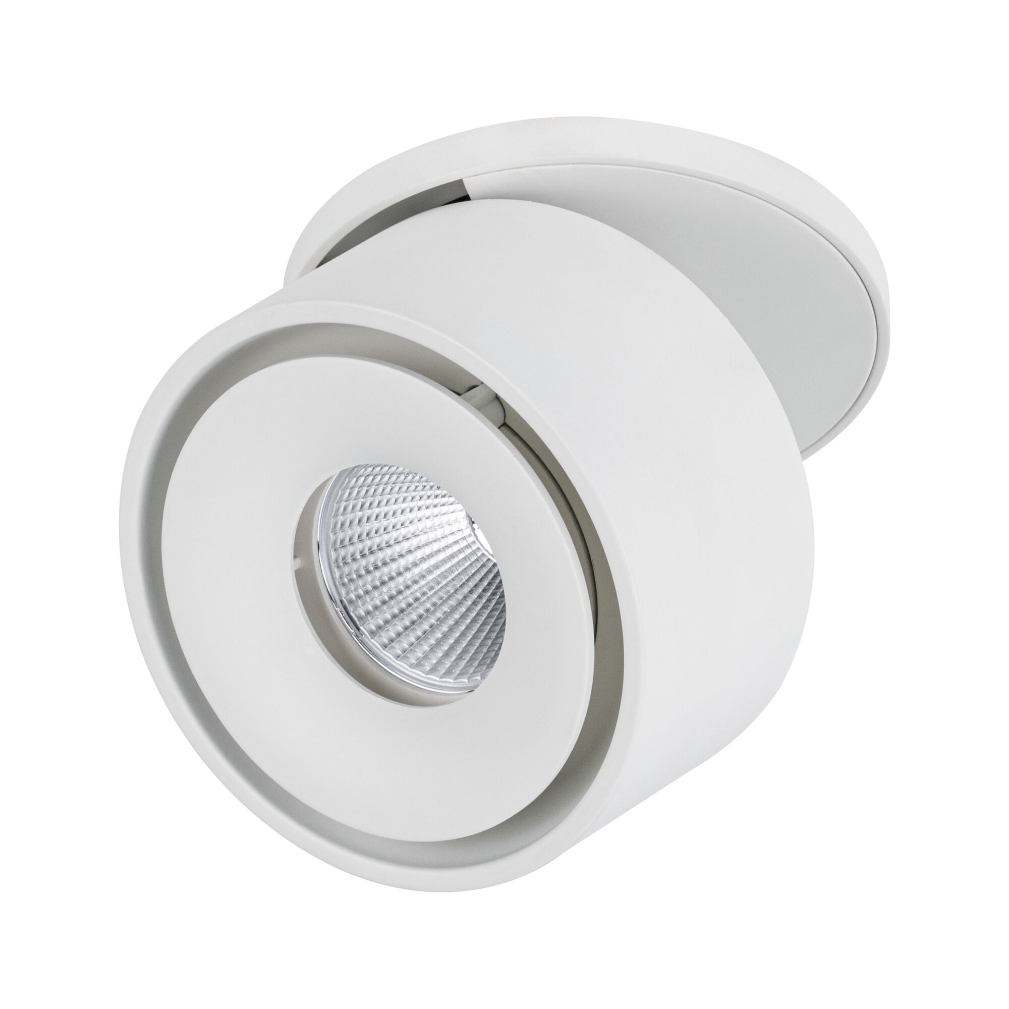 Spot LED de plafond blanc en métal avec design pivotant pour éclairage intérieur moderne