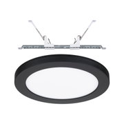 Rundes LED-Einbaupanel in Schwarz mit weißem Diffusor aus Kunststoff für moderne Raumbeleuchtung