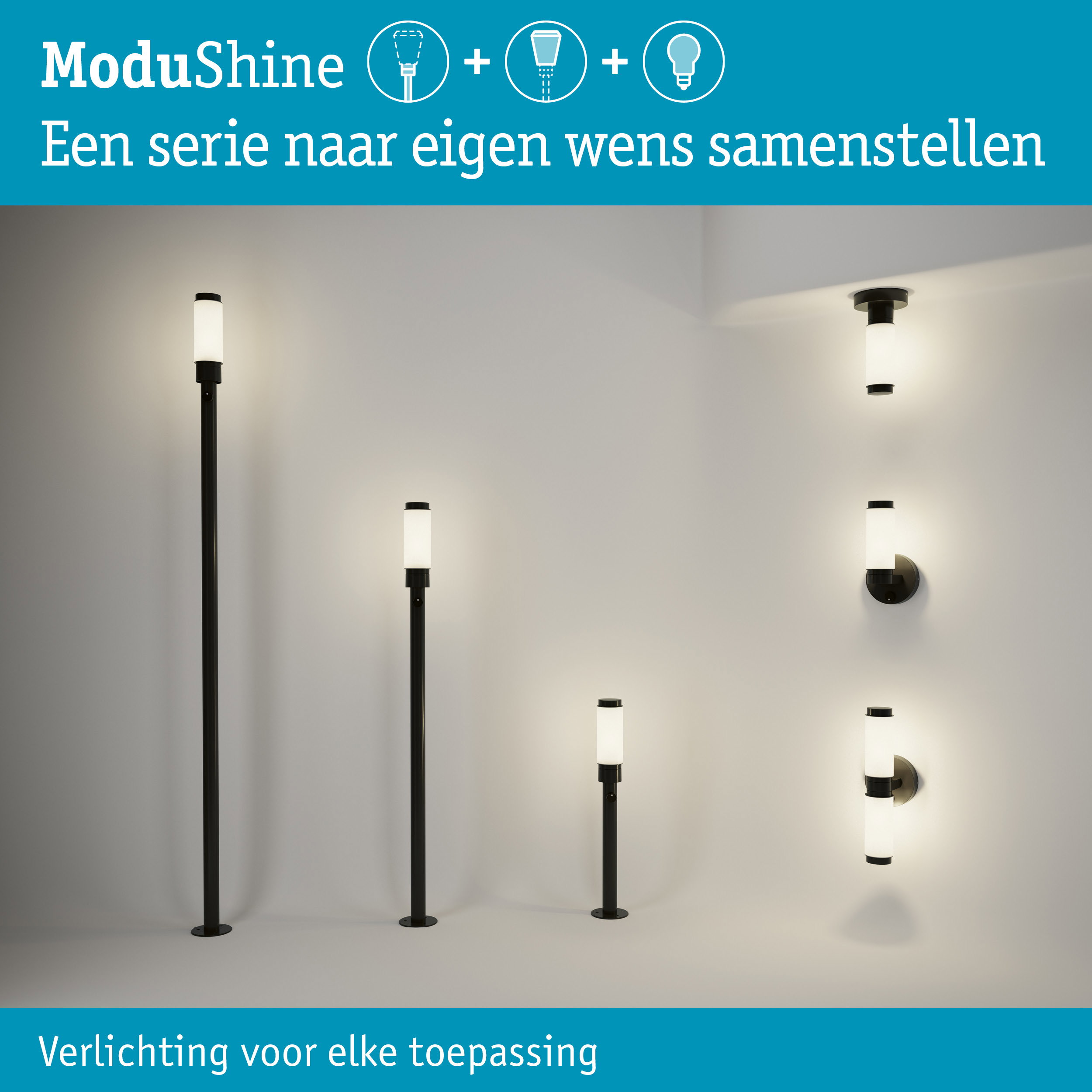 ModuShine Kap Selaro IP44 cilindrisch Antraciet/Wit