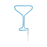 Lumière LED néon bleue en forme de verre à cocktail avec câble d'alimentation pour décoration