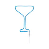 Blåt LED-neonlys formet som cocktailglas med fleksibelt materiale og strømkabel til dekoration