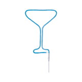 Blue LED neon light shaped like a cocktail glass with flexible material and power cable for decoration