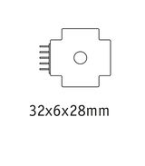 Schéma technique d’un composant électrique de 32x6x28 mm pour éclairage LED
