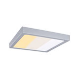 Quadratische LED-Deckenleuchte aus silbernem Metall mit einstellbarer Farbtemperatur für Wohnräume