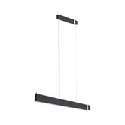 Suspension LED noire moderne avec revêtement en tissu et cadre en aluminium pour un éclairage élégant