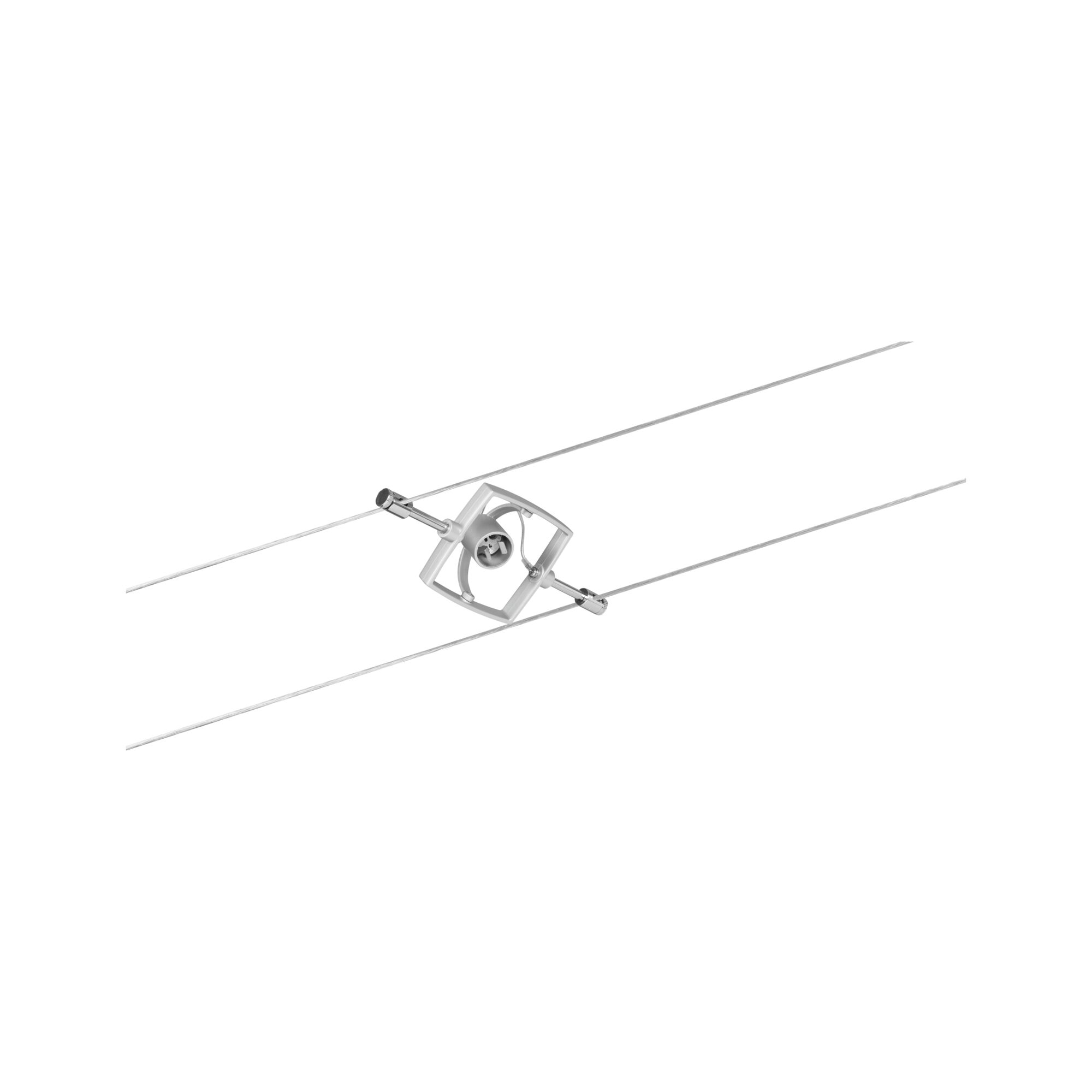 Modern silver metal cable spotlight with adjustable lamp holder for flexible lighting solutions
