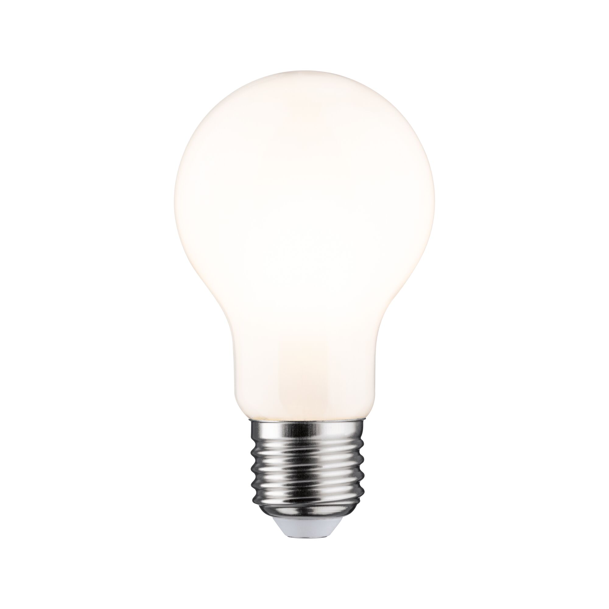 Ronde LED-lamp met mat wit glas en E27-fitting voor energiezuinige verlichting