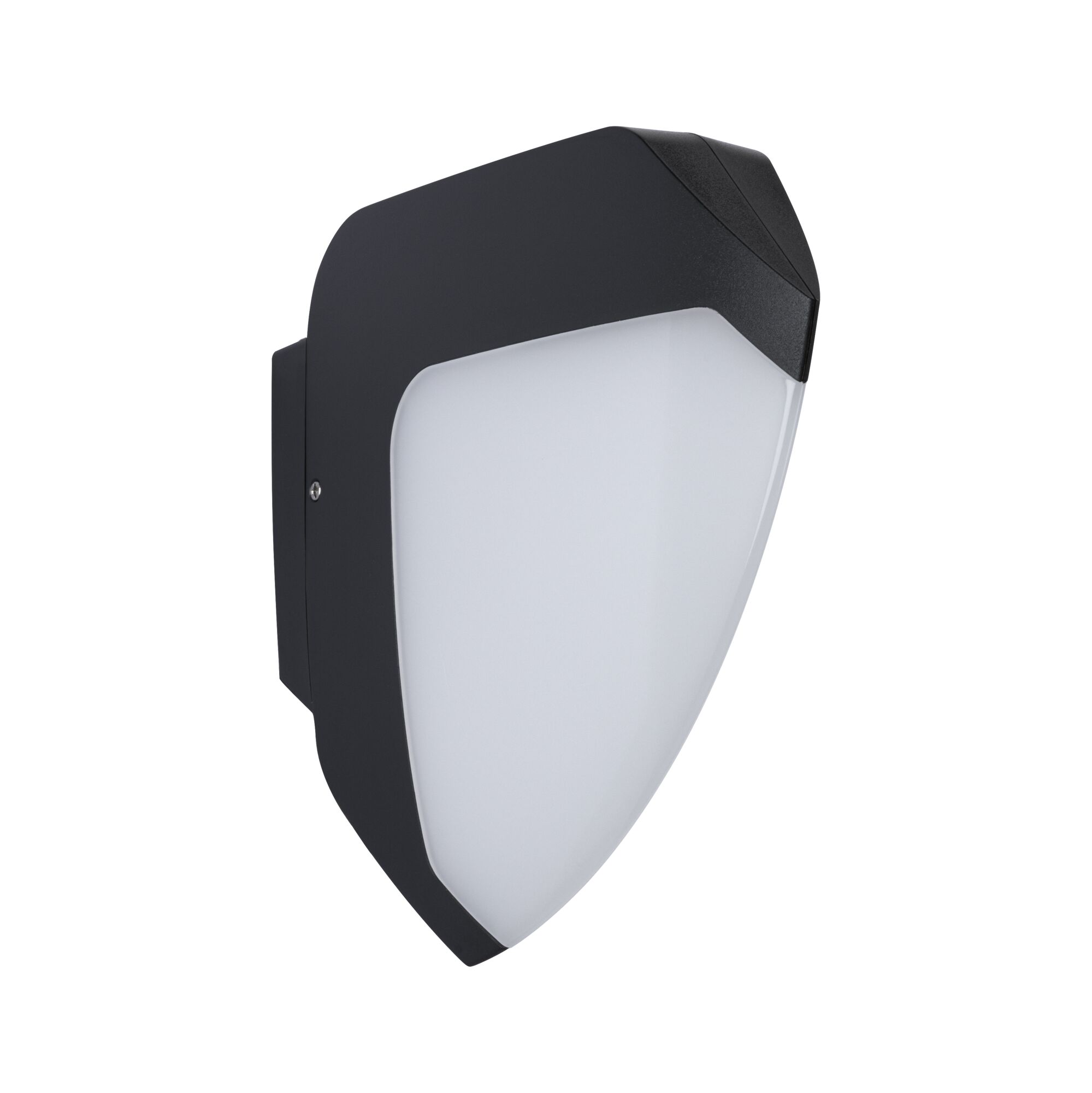 Applique murale extérieure noire avec abat-jour en plastique blanc, lampe murale LED étanche pour terrasse et jardin