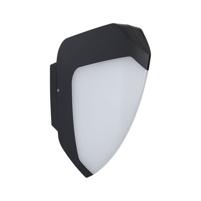 Applique murale extérieure noire avec abat-jour en plastique blanc, lampe murale LED étanche pour terrasse et jardin