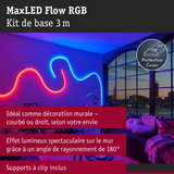 MaxLED Flow RGB kit LED 3 m rouge et bleu pour décoration murale avec supports à clip