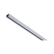 Long silver aluminum rail profile for LED track lighting with black groove