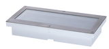 Rechteckige LED-Einbauleuchte aus Edelstahl mit weißem Diffusor für moderne Innenbeleuchtung
