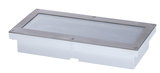 Rectangular stainless steel LED recessed light with white diffuser for modern indoor lighting