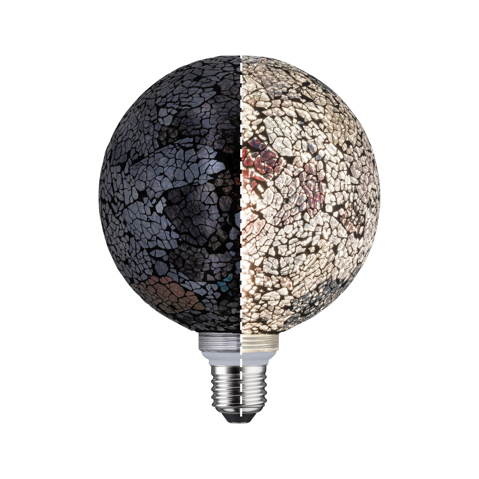 Miracle Mosaic Edition 230 V Standard LED Globe G125 E27 470lm 5W 2700K dimmable Black