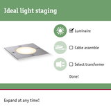Stainless steel LED recessed floor light with warm white glow for modern indoor lighting