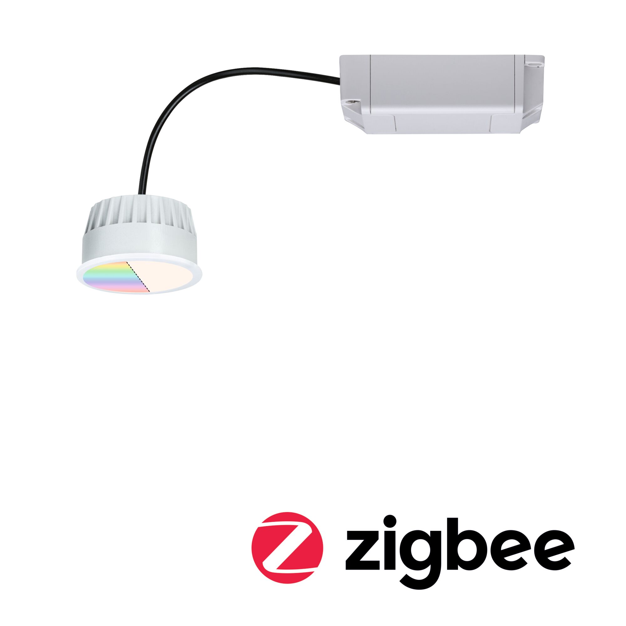 LED-module inbouwlamp Smart Home Zigbee 3.0 RGBW Coin Set van 1 rond 50mm Coin 5,2W 400lm 230V dimbaar RGBW+ Satijn Wit LED-inbouwlichtmodule met kabel en Zigbee draadloze technologie voor slimme verlichting