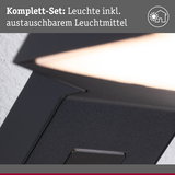 Schwarze Außenwandleuchte mit integriertem Leuchtmittel und moderner LED-Beleuchtung für Hausfassaden