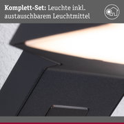 Schwarze Außenwandleuchte mit integriertem Leuchtmittel und moderner LED-Beleuchtung