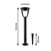 Solar Piquet à planter LED Ancona IP44 3000K 300lm Noir 140mm