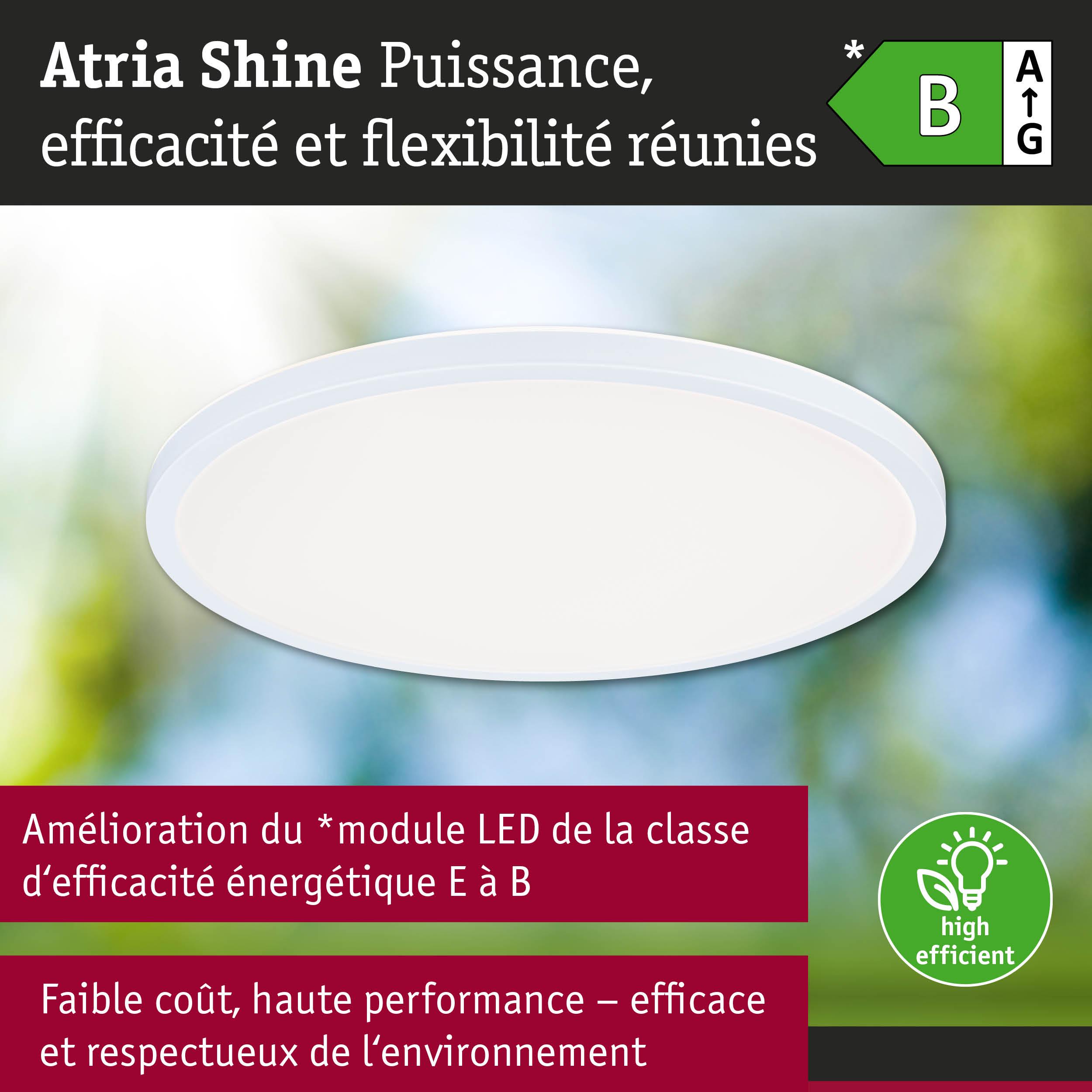 Plafonnier LED rond blanc avec classe d'efficacité énergétique B et technologie respectueuse de l'environnement