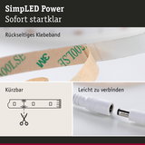 LED-Lichtband mit rückseitigem Klebeband, zuschneidbar und einfache Steckverbindung für flexible Beleuchtung