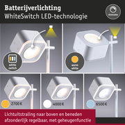 Witte batterij-LED-spot met dimbare WhiteSwitch-technologie en instelbare lichtkleur van 2700K tot 6500K