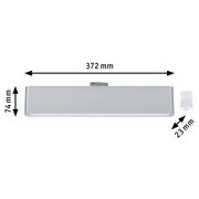 Rechteckige weiße LED-Leuchte aus Aluminium mit Maßen 372x74x23 mm für moderne Beleuchtung