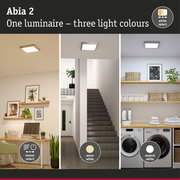 LED Panel Abia 2 White Select Twilight-controlled motion detector (HF) angular 300x300mm 14W 900lm 2700 - 4000K Chrome matt