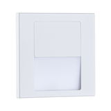 White LED wall recessed light made of plastic with diffuser for energy-efficient lighting