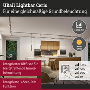 URail Lightbar Ceris Deckenleuchte in Weiß mit 3-Stufen-Dimmfunktion für gleichmäßige Grundbeleuchtung
