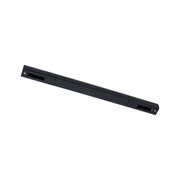 Black aluminium rail with connector for LED track lighting systems, sleek modern design