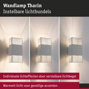 Witte metalen wandlamp Tharin met verstelbare lichtbundel en warmwit licht voor sfeervolle accenten