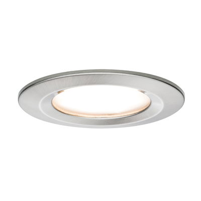 Ronde LED-inbouwspot van geborsteld zilverkleurig aluminium voor moderne binnenverlichting