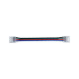 Flat LED connector cable with transparent plugs and colored wires for lighting systems.