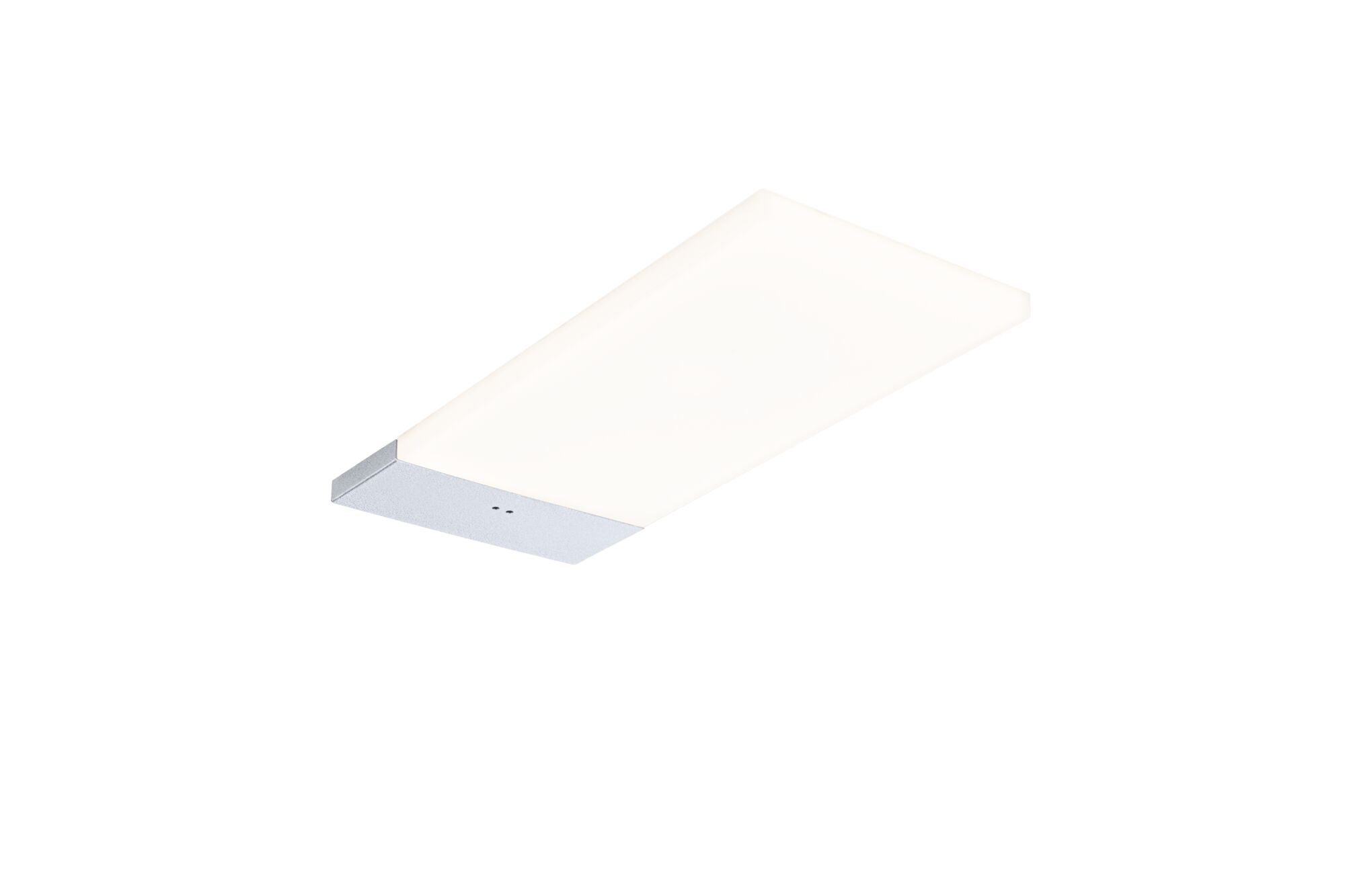 Rectangular ceiling light with white acrylic shade and silver aluminum frame for modern lighting