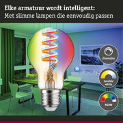 LED-lamp met spiraalvormig filament, dimbaar en instelbaar wit RGBW voor slimme verlichting