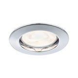 Spot encastré rond en métal argenté avec lumière LED blanc chaud pour éclairage intérieur moderne
