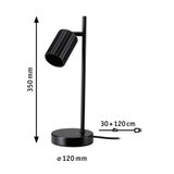 Schwarze Metall-Tischlampe mit geriffeltem Lampenschirm und 350 mm Höhe, LED Schreibtischleuchte