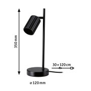 Schwarze Metall-Tischlampe mit geriffeltem Lampenschirm und 350 mm Höhe, LED Schreibtischleuchte
